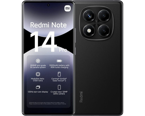 SMARTPHONE REDMI NOTE 14 PRO (8+256GB) BLACK XIAOMI